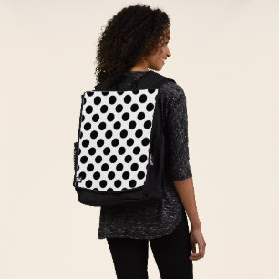 Polka Dots, Polka Dot Pattern, Black and White Backpack