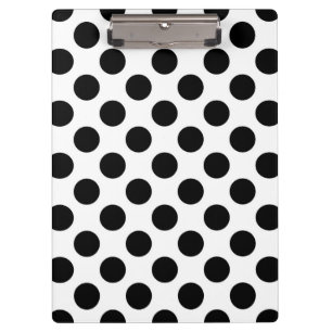 Polka Dots, Polka Dot Pattern, Black and White Clipboard