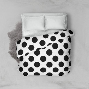 Polka Dots, Polka Dot Pattern, Black and White Duvet Cover
