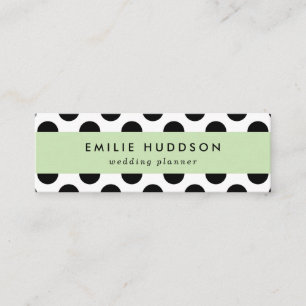 Polka Dots, Polka Dot Pattern, Black and White Mini Business Card