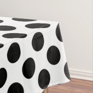 Polka Dots, Polka Dot Pattern, Black and White Tablecloth