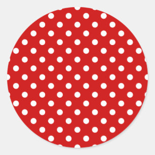Polka Dots Red + Custom Colour Classic Round Sticker