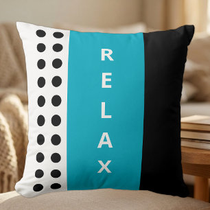 Polka dots relax black azure throw pillow