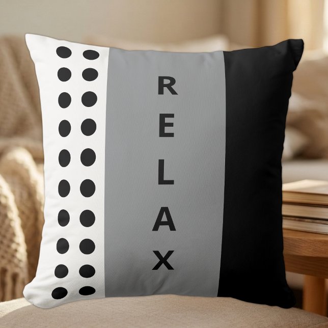 Polka dots relax black grey throw pillow (Creator Uploaded)