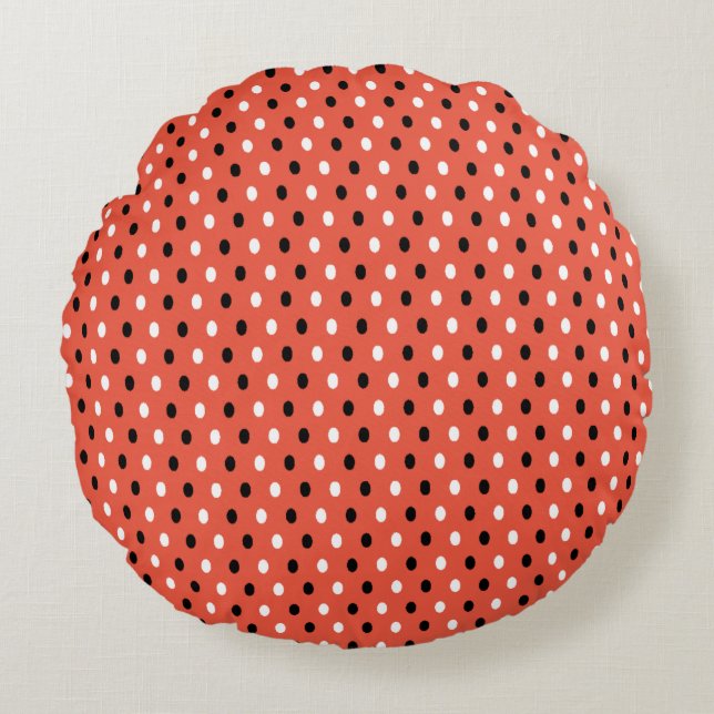 Polka Dots - Round Pillow (Front)