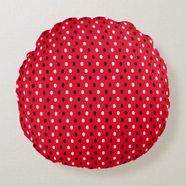 Polka Dots - Round Pillow (Front)