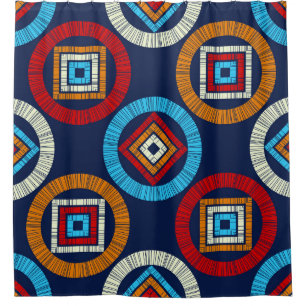 Polka dots seamless pattern. Mosaic of ethnic figu