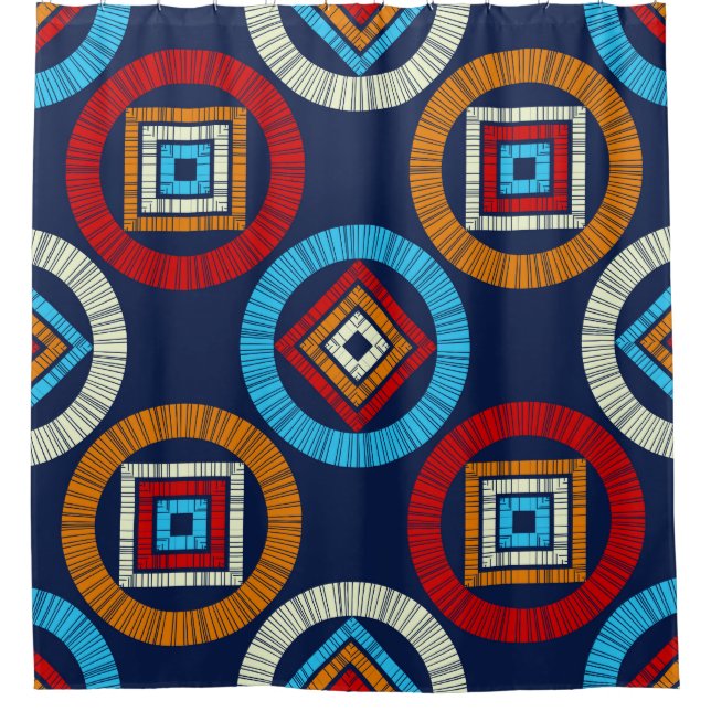 Polka dots seamless pattern. Mosaic of ethnic figu (Front)