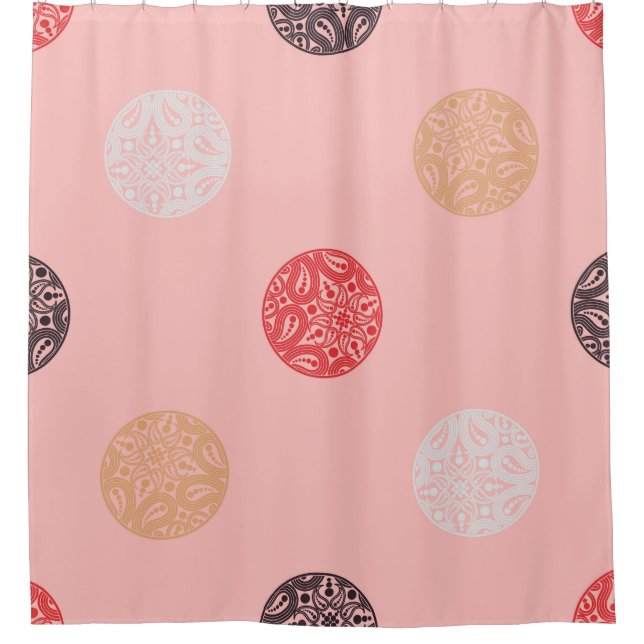 Polka dots seamless pattern. Mosaic of ethnic figu (Front)