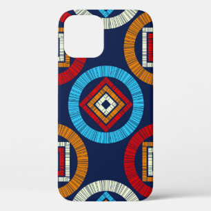 Polka dots seamless pattern. Mosaic of ethnic figu iPhone 12 Case