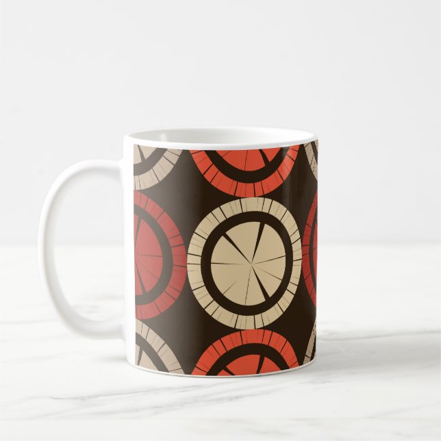 Polka dots seamless pattern. Mosaic of ethnic figu Coffee Mug (Left)