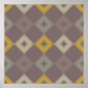 Polka dots seamless pattern. Mosaic of ethnic figu Poster