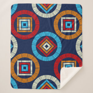 Polka dots seamless pattern. Mosaic of ethnic figu Sherpa Blanket