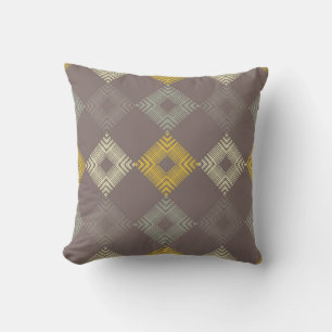 Polka dots seamless pattern. Mosaic of ethnic figu Throw Pillow