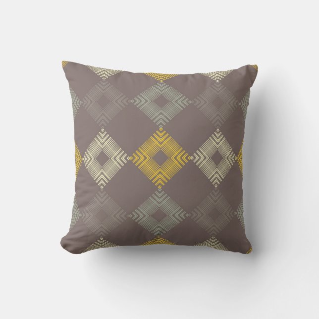 Polka dots seamless pattern. Mosaic of ethnic figu Throw Pillow (Front)