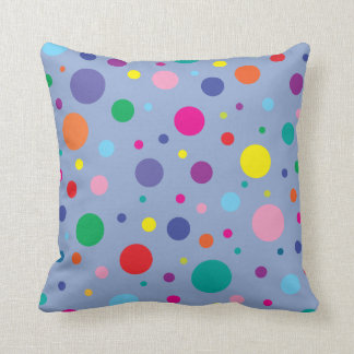 Polka Dots | Serenity Blue | Change BG colour Throw Pillow