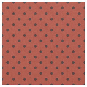 Polka Dots Small Pattern Rust Fabric