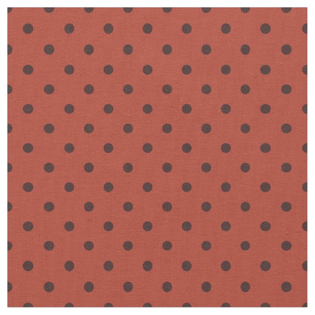 Polka Dots Small Pattern Rust Fabric (Close Up)