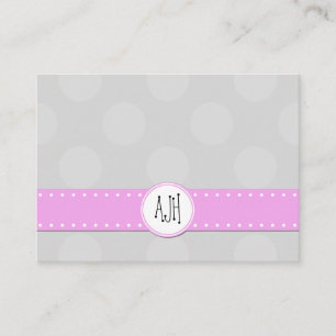 Polka Dots, Spots (Dotted Pattern) - Grey Business Card