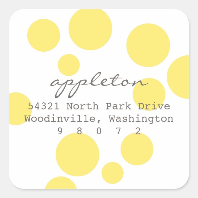 Polka Dots Square Address Label (Front)