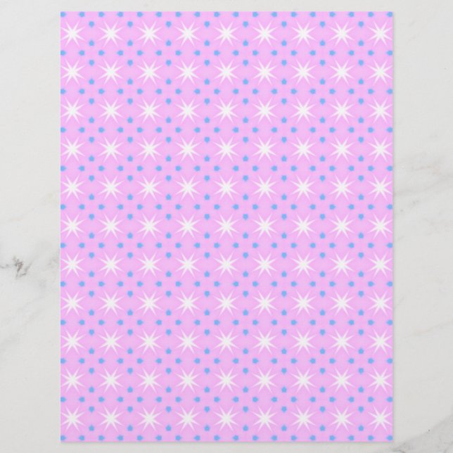 Polka Dots & Stars Scrapbook Paper Pages (Front)