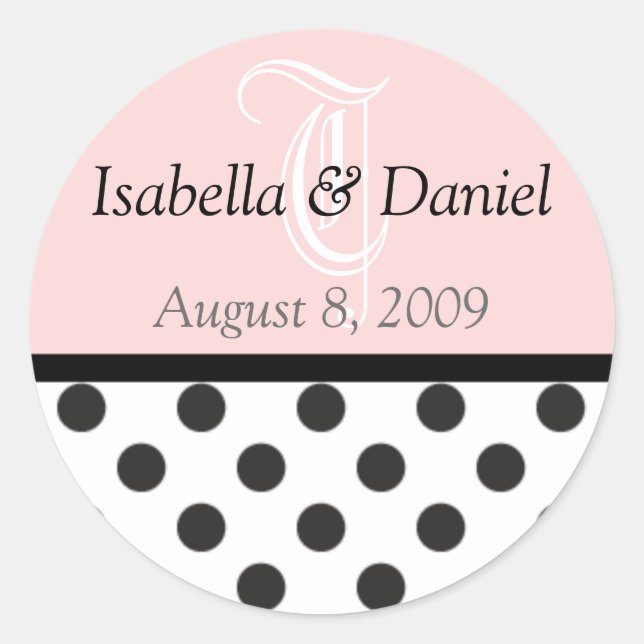 Polka Dots Stickers Monograms Gifts Seals (Front)