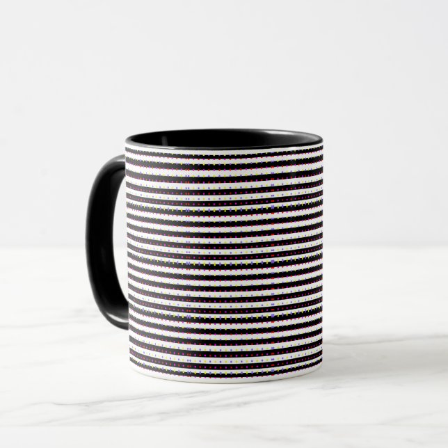 Polka dots stripes geometric pattern mug (Front Left)