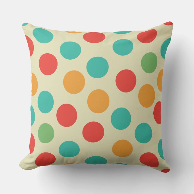 Polka Dots Throw Pillow (Front)