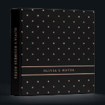 Polka Dots | Trendy Black and Faux Rose Gold Binder<br><div class="desc">This trendy yet classic binder features a dark,  black background with trendy faux rose gold look polka dots.</div>