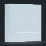 Polka Dots | Trendy Pastel Blue and White Binder<br><div class="desc">This trendy yet classic binder features a soft,  pastel blue background with trendy white polka dots.</div>