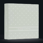Polka Dots | Trendy Sage Green and White Binder<br><div class="desc">This trendy yet classic binder features a soft,  light sage green background with trendy white polka dots.</div>