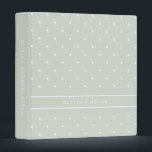 Polka Dots | Trendy Sage Green and White Binder<br><div class="desc">This trendy yet classic binder features a soft,  light sage green background with trendy white polka dots.</div>