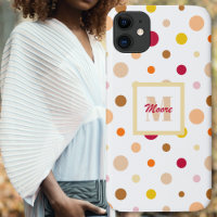 Polka Dots - Various Sizes White - Warm Colours