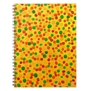 Polka dots watercolor seamless pattern notebook