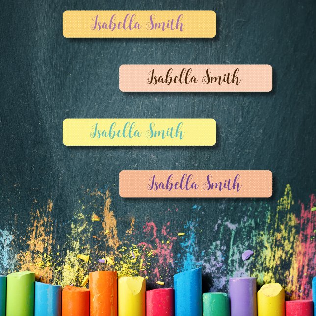 Polka Dots waterproof kids name clothing (Polka Dots waterproof kids name clothing Labels)