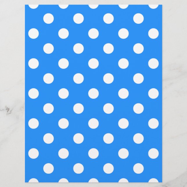 Polka Dots - White on Dodger Blue (Front)