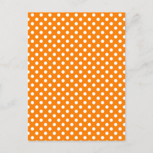 Polka Dots - White on Orange Postcard