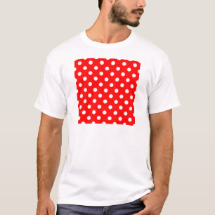 Polka Dots - White on Red T-Shirt
