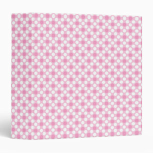 Polka dots white pink retro binder