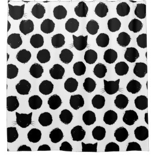 Polka Dots with Cat Faces: Playful Vintage.