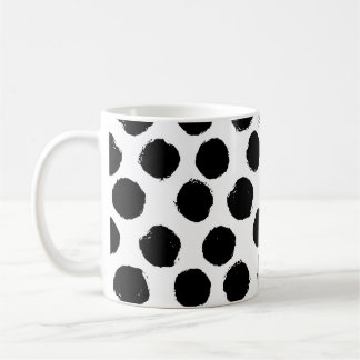 Polka Dots with Cat Faces: Playful Vintage. Coffee Mug