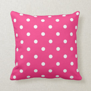Polka Dots with Pink Throw Pillow