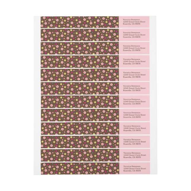Polka Dots Wraparound Return Address Labels (Sheet)
