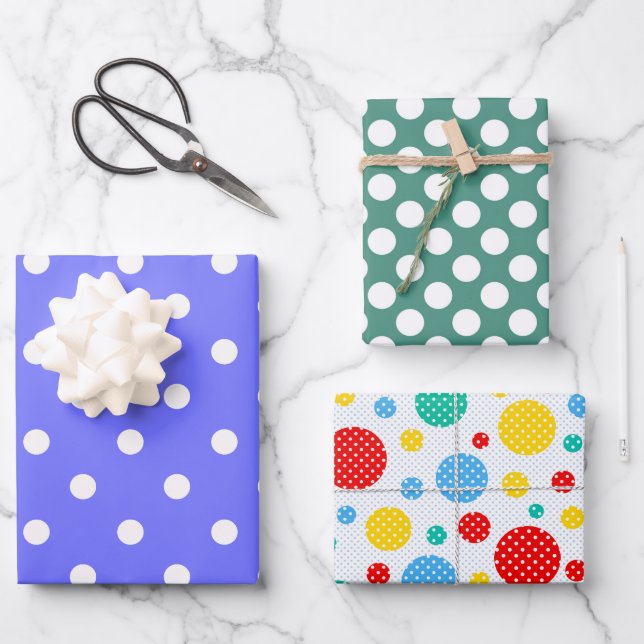 Polka Dots  Wrapping Paper Sheet (Front)