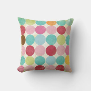 Polka dotted colour throw pillow