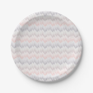 Polka Dotted Mountain Peak Pattern Paper Plate