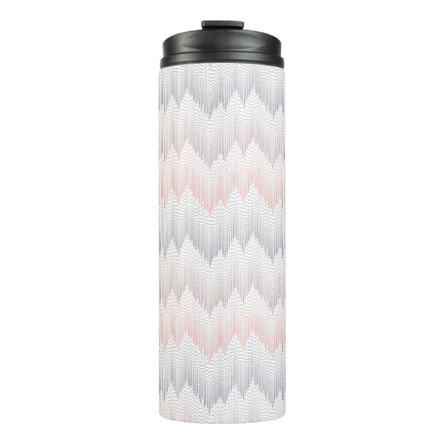 Polka Dotted Mountain Peak Pattern Thermal Tumbler (Front)