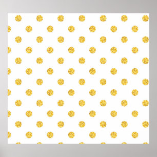 Polka Gold Glitter Dots Texture Poster
