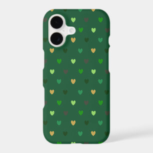 Polka hearts on forest green