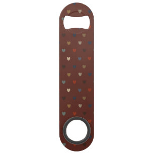 Polka hearts on kilim brown bar key